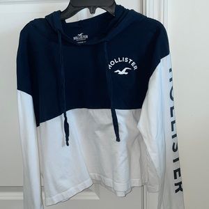Blue and White Hollister Crop top